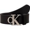 Calvin Klein Uomo Cintura Monogram Hardware 3.5 cm Cintura in Pelle, Nero (Black), 85 cm