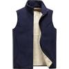 Generisch Giubbotto in pile da uomo pesante per l'inverno, gilet antivento in softshell, gilet di transizione, bodywarmer, gilet full zip con collo alto, caldo, tank top, imbottito, gilet, Blu scuro