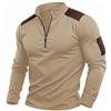 Generisch Camicia da uomo Tactical Combat a maniche lunghe con zip e collo a scomparsa, felpa camouflage Flecktarn slim fit, per paintball, airsoft, esercito, Bundeswehr, t-shirt militare, uniforme