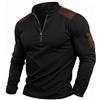 Generisch Camicia da Uomo Tactical Combat a Maniche Lunghe con Zip e Collo a Giacca Flecktarn Slim Fit Sweatshirt Camouflage Paintball Airsoft Army Hemd Bundeswehr T-Shirt Militare Uniforma con