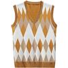 Generisch Gilet in maglia da uomo, senza maniche, con scollo a V, con scollo a V, in tinta unita, senza maniche