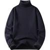Generisch Maglione invernale da uomo, oversize, a collo alto, in tinta unita, con collo alto, a maglia fine, elastico a collo alto
