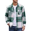 Generisch Camicia in flanella da uomo invernale stile taglialegna a quadri Cardigan in flanella vintage Elegante giacca da lavoro con revers Giacca in pile a forma normale Camicia da lavoro con