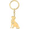 LONYOO Carino Cane Portachiavi Acciaio Inox Animali Domestici Cucciolo Regali per Donna Gli Amanti dei Cani Auto Chiave Portafoglio Gioielli (Labrador Placcato Oro)