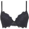 LORMAR Reggiseno Balconcino Prestige in Pizzo con Coppe B Push up Invisibili in Gel e Spalline Staccabili. Disponibile nei Colori Bianco, Nero e Noisette