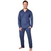 CityComfort Pigiama Uomo - Pigiama Lungo con Maglia con Bottoni a Maniche Lunghe M-3XL - Pigiama Due Pezzi Invernale Autunnale (Blu, 3XL)