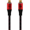 OEHLBACH GAMING New Game Red - USB Type-C Kabel 40Gbps - bis 240W Power Delivery - dreifach geschirmt - vergoldete Kontakte - 75cm - Gaming Kabel mit Gewebemantel - rot/schwarz