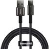 Baseus Cavo Dati di Ricarica Rapida Oro tungsteno USB a Tipo C 100W 2m Nero