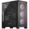 darkFlash Case PC Mid-tower ATX Gaming, 3x120mm Ventole RGB Fisse Preinstallate, Pannello Frontale Rete Grande Rimovibile, USB 3.0, Pannello Laterale Vetro Temperato, Case Flusso D'aria, Nero (DRX70)