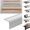 KARAT Profilo per bordi per scale a forma di L, in alluminio, 1 pezzo, 100 x 3 x 2 cm, autoadesivo, argento per parquet e laminato, con materiale di montaggio, profilo per gradini in 3 lunghezze e 4