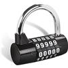 SISAV 198-Black - Lucchetto combinato a 5 cifre, nero, 6,5 x 2,5 x 6,4 cm