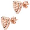 Emporio Armani Orecchini da donna in acciaio inossidabile o semi-preziosi con chiusura push back, Oro rosa lucido