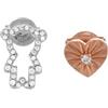 Emporio Armani Orecchini da donna in acciaio inossidabile o semi-preziosi con chiusura push back, Argento e oro rosa