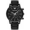 Emporio Armani Orologio Uomo, movimento cronografo al quarzo, cassa in acciaio inossidabile nero da 46 mm con bracciale in acciaio inossidabile, AR1895, Grafite, 46 mm