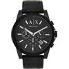 Armani Exchange Orologio per uomo, movimento cronografo al quarzo e cassa da 45 mm con cinturino in pelle