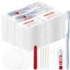 LLHQAMT Spazzolino da denti usa e getta da viaggio, spazzolino da denti e dentifricio blu chiaro con kit di vanità per hotel, confezionato singolarmente, adatto per hotel, casa, campeggio e viaggi