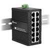 Atroodac Switch industriale PoE Gigabit a 12 porte, DC 12-48V a 48V PoE Boost