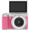 INF Fotocamera digitale con doppia lente e schermo flip 180° touchscreen, filtri bellezza, 80MP, video 5K, zoom 18x e WiFi Rosa