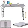 HSHa 90 cm, tavolino pieghevole per TV, altezza regolabile (37/67 cm), tavolo da campeggio portatile, tavolino da caffè pieghevole per piccoli spazi, bianco