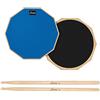 Donner Pad per Allenamento da 8 inch Drum Pad pratica con bacchette in acero Blu