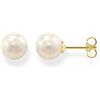 Thomas Sabo Orecchini da donna con perle a bottone Perla coltivata d'acqua dolce Argento sterling 925 bianco H1431-028-14