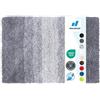 Floordirekt Tappetino da bagno Wave, Tappeto da bagno rotondo, Sensazione densa e soffice per la vostra casa, Tappetino da bagno antiscivolo lavabile, testato per sostanze nocive Grigio/Bianco 60 x 90