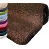 casa pura Tappeto da Bagno Shaggy, Assorbente Sky Tappeto Bagno Antiscivolo - Pelo Alto e Morbido in 12 Colori e Varie Misure - Marrone - 50x60 cm