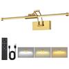 Neymlya Luci per foto da 24 pollici per parete a batteria, luci wireless con telecomando, lampada da parete ricaricabile 3000K/4000K/6000K dimmerabile, illuminazione artistica per dipinti, cornice galleria