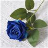 Blausky 1 pezzo di rose artificiali in flanella, 51 cm, Single Long Stem Fake Rose, fiori realistici, bouquet da sposa, rose artificiali, per giardino, feste, hotel, ufficio, colore blu