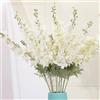 Oukeyi - 6 fiori finti delphinium in seta, 85,1 cm, fiori artificiali a stelo lungo, per vaso alto, decorazione per la casa, matrimoni, feste (bianco)