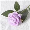 Blausky 1 pezzo di rose artificiali in flanella, 51 cm, Single Long Stem Fake Rose, fiori realistici, bouquet da sposa, rose artificiali, per giardino, feste, hotel, ufficio, viola chiaro