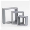 Anika Set di 3 mensole sospese/a Forma di cubo o Vassoio/Grande, Medio, Piccolo (Grigio, cubo)