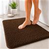 Floordirekt Tappeto da Bagno Sky, Morbido e Denso, Antiscivolo e ad Asciugatura Rapida, Adatto per Riscaldamento a Pavimento, Rettangolare e Rotondo (50 x 60 cm, Marrone)