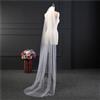 Blausky 1 velo da donna, elegante, lungo, in tulle con pettine in plastica, per matrimonio, addio al nubilato, 2 m, bianco, 1 strato