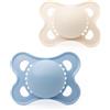 MAM Ciucci originali, 0-6 mesi, confezione da 2, forniti in custodia per sterilizzatore, materiali sostenibili, accessori per bambini per neonati, colore blu (vari motivi)