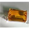 Gravitygems Pendente In Argento Sterling 925 Con Citrino Naturale Taglio Smeraldo 130 Ct
