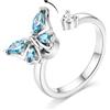 Adramata Anello Antistress Donna Regolabile Aperto Anelli Donna Argento