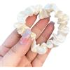 Blausky 3 elastici per capelli in raso, scrunchies, morbidi e tinta unita, per capelli sottili e sottili, colore bianco latte