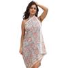 Magic bedding Pareo da donna in 100% cotone con stampa indiana a blocchi di mano, copricostume da bagno da donna, gonna avvolgente da spiaggia, copricostume lungo (183 x 111 cm), Beige, Sarong