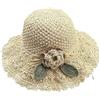 Generic Cappello di paglia estivo, cappello di paglia da donna, cappello da sole regolabile all'uncinetto, cappelli di paglia portatili con coulisse, morbidi cappelli da sole per l'estate, beige.
