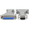 DRUT Adattatore seriale D9 maschio a D25 femmina, connettore DB RS-232 da 9 pin a 25 pin, D9 completamente cablato per dispositivi legacy
