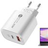 Janurium Caricatore da muro USB - Blocco di ricarica rapida USB A e tipo C PD20W | Doppia presa USB QC3.0 Power Cube per telefoni cellulari, tablet, altoparlanti e altro ancora