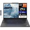Lenovo Thinkpad E16 Business Laptop 16 pollici IPS WUXGA Display (AMD Ryzen 5 7535U, 32GB DDR5, 512GB PCIe SSD, KYB retroilluminato, impronte digitali, WiFi 6, BT 5.3, Win 11 Pro) w/DKZ Hub USB Port