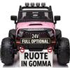 Auto Macchina Elettrica 24V Fuoristrada Big Adventure Rose per Bambini 2 Posti F
