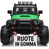 Auto Macchina Elettrica Fuoristrada Big Adventure 24V Verde per Bambini 2 Posti