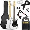 3rd Avenue XF Kit Definitivo Per Chitarra Elettrica 3/4 Con Amplificatore Da 10 W, Sintonizzatore Digitale, Cavo, Supporto, Custodia Morbida, Tracolla, Corde Di Ricambio, Plettri, Capotasto - Bianco