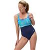 Speedo Donna Shaping Contour Eclipse Printed One Piece Swimsuit | Shapewear | Beach And Holiday Swimwear, Turquoise Gem, 50