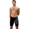 Speedo Hyperboom V-Cut Jammer da Nuoto per Uomo, Black e Alfalfa Green, 26
