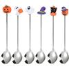 UPKOCH 6 cucchiai di Halloween per, cappello da strega, cucchiai da dessert, cucchiaini da caffè, cucchiaini da gelato, cucchiai per Halloween, casa, feste, argento