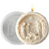 Générique di natività per resina | per nascita di Gesù religioso, Stampo di Natale di Natale artigianale 3D rotondo Silicone per candele fondente resina Gypse Soap Savoration Chocolate Pr